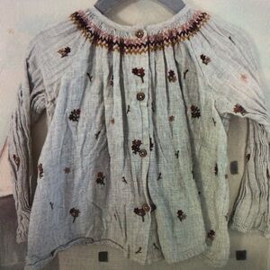 Floral Embroidered Kids Blouse